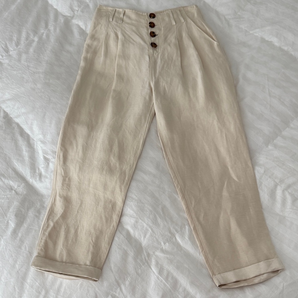 Joie Beige Button-Up Chinos
